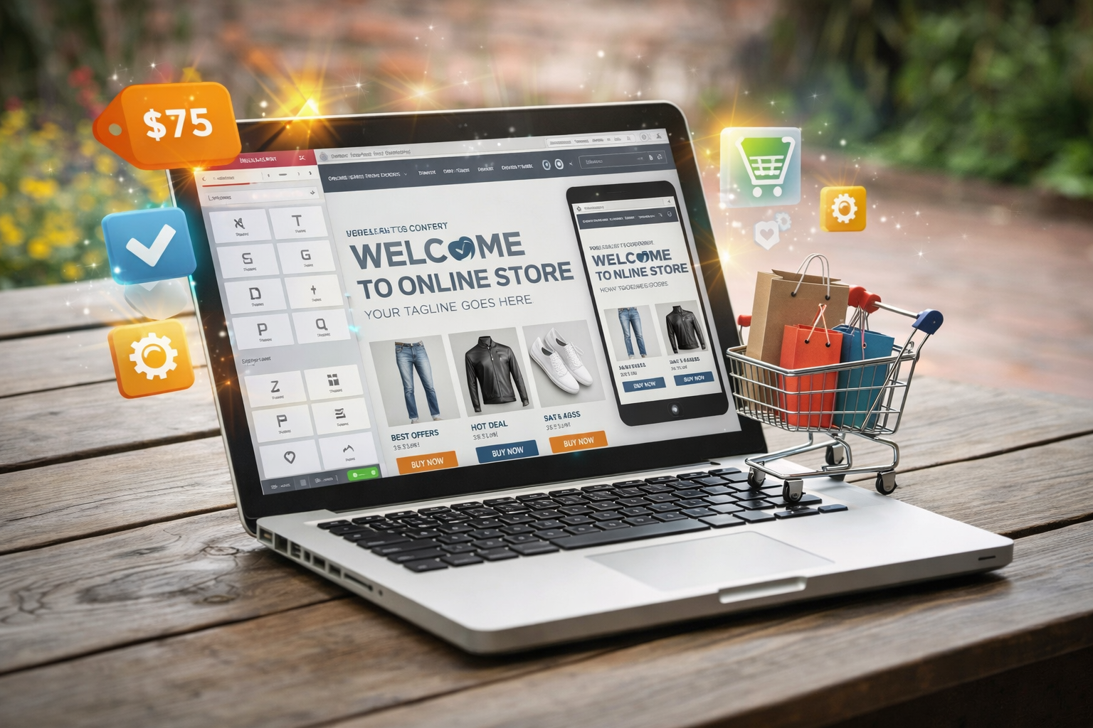 خدمة تصميم وتطوير المواقع والمتاجر الإلكترونية<br />
